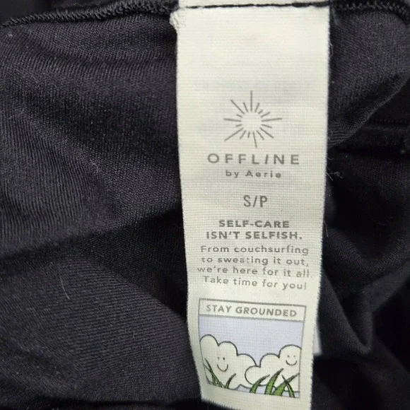 OFFLINE By Aerie Women Activewear Pants S/P Black Elastane Nylon Flared Real Me - Picture 4 of 12